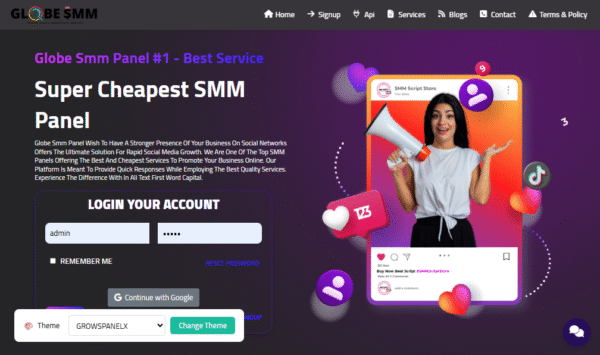 Globe SMM Official Perfect Panel Script + Payment Gateway